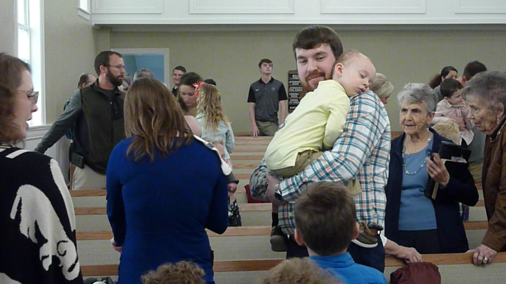 Young families worship at Portland church